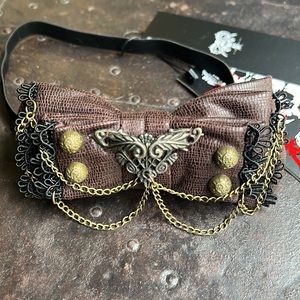 Devil Fashion Steampunk Dieselpunk Bowtie (neck tie, hair bowtie, headband)